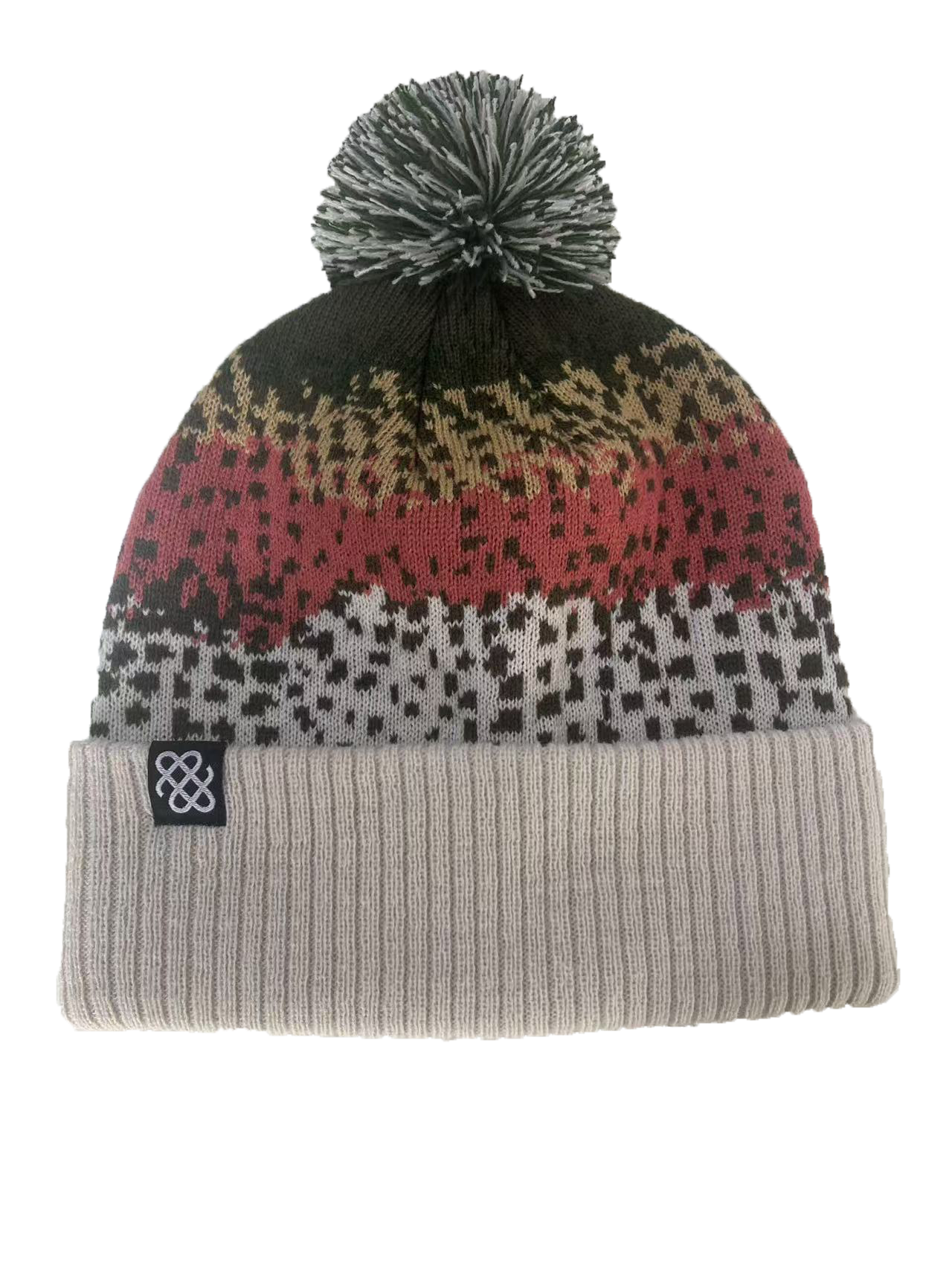 Fish Skin Pom Beanie-Rainbow Trout